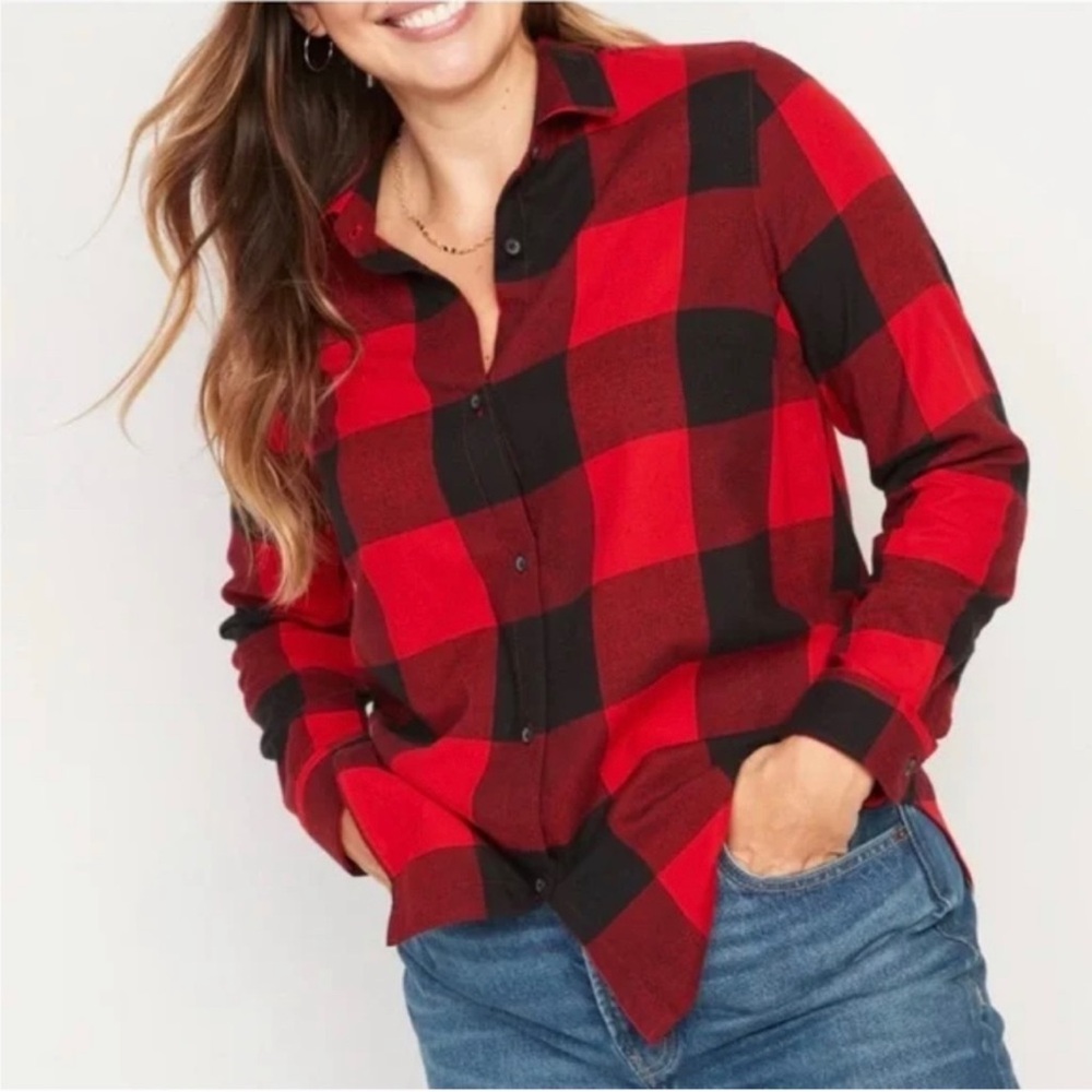 Old Navy Buffalo Check Classic Flannel Shirt Sz XS